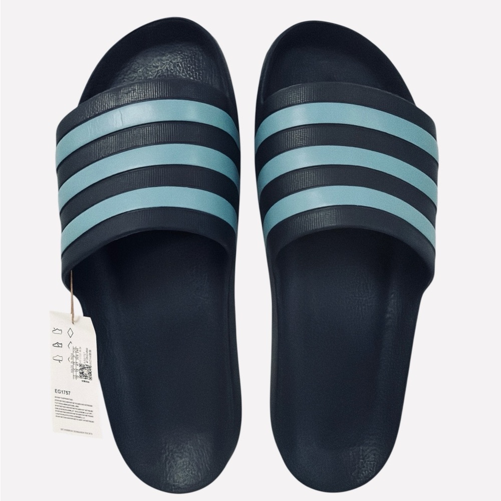 Adidas Adilette Aqua EG1757 Ink/Cyan Sandals Slides Unisex Men’s Size 12/Wmn 13